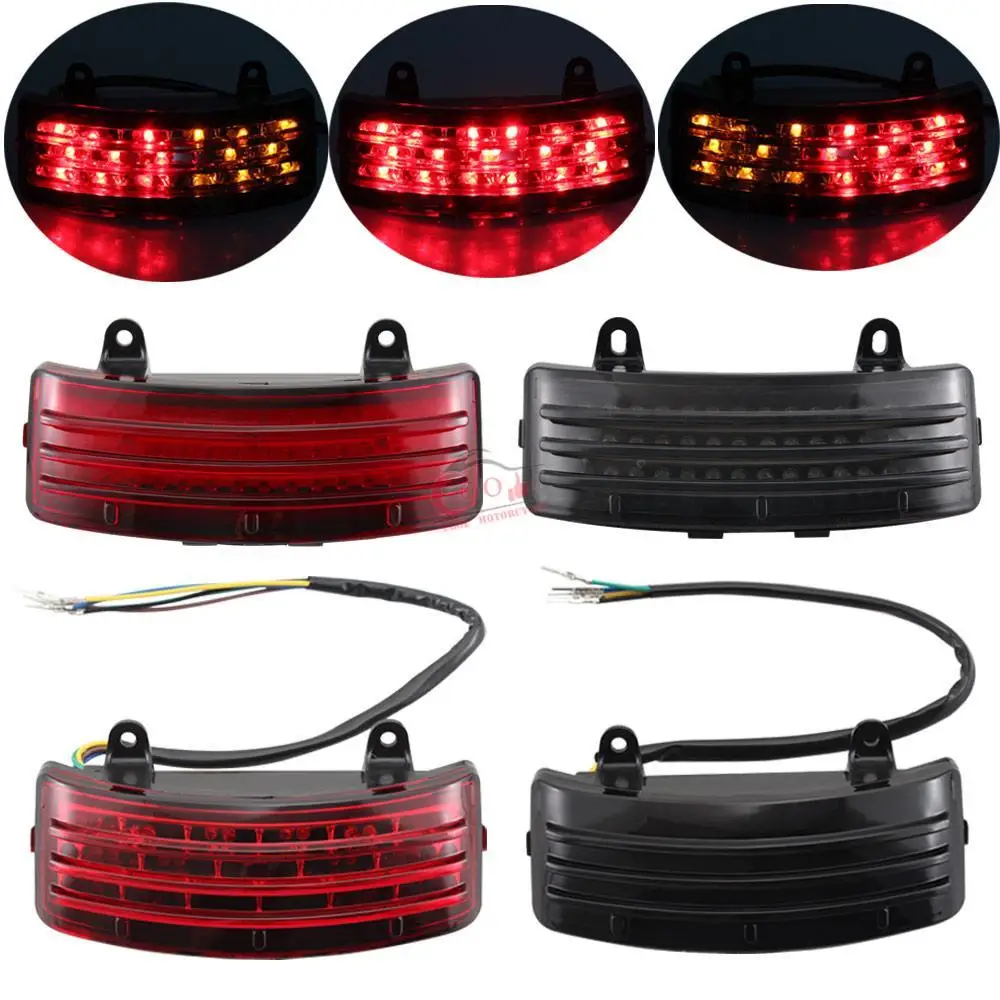 Motorcycle Rear Tri-Bar Fender LED Brake Tail Light Turn Signal Driving Light For Harley Touring Street Glide Road FLHX FLTRX