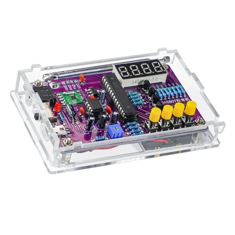 AS95-DIY FM Radio Electronic Kit 87-108Mhz Adjustable Frequency Digital Display Soldering Practice Solder