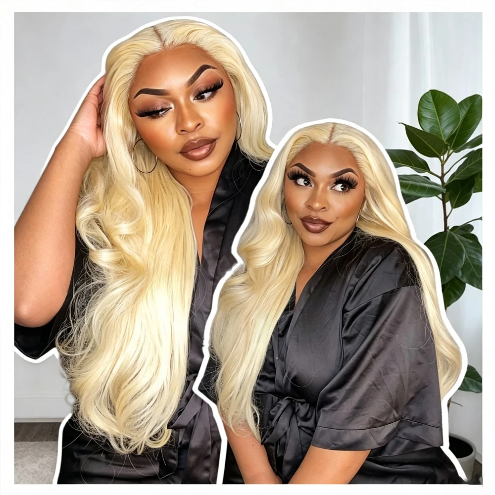 613 Blonde HD Lace Frontal Human Hair Wig, Body Wave, Pre-Plucked, 30 Inch