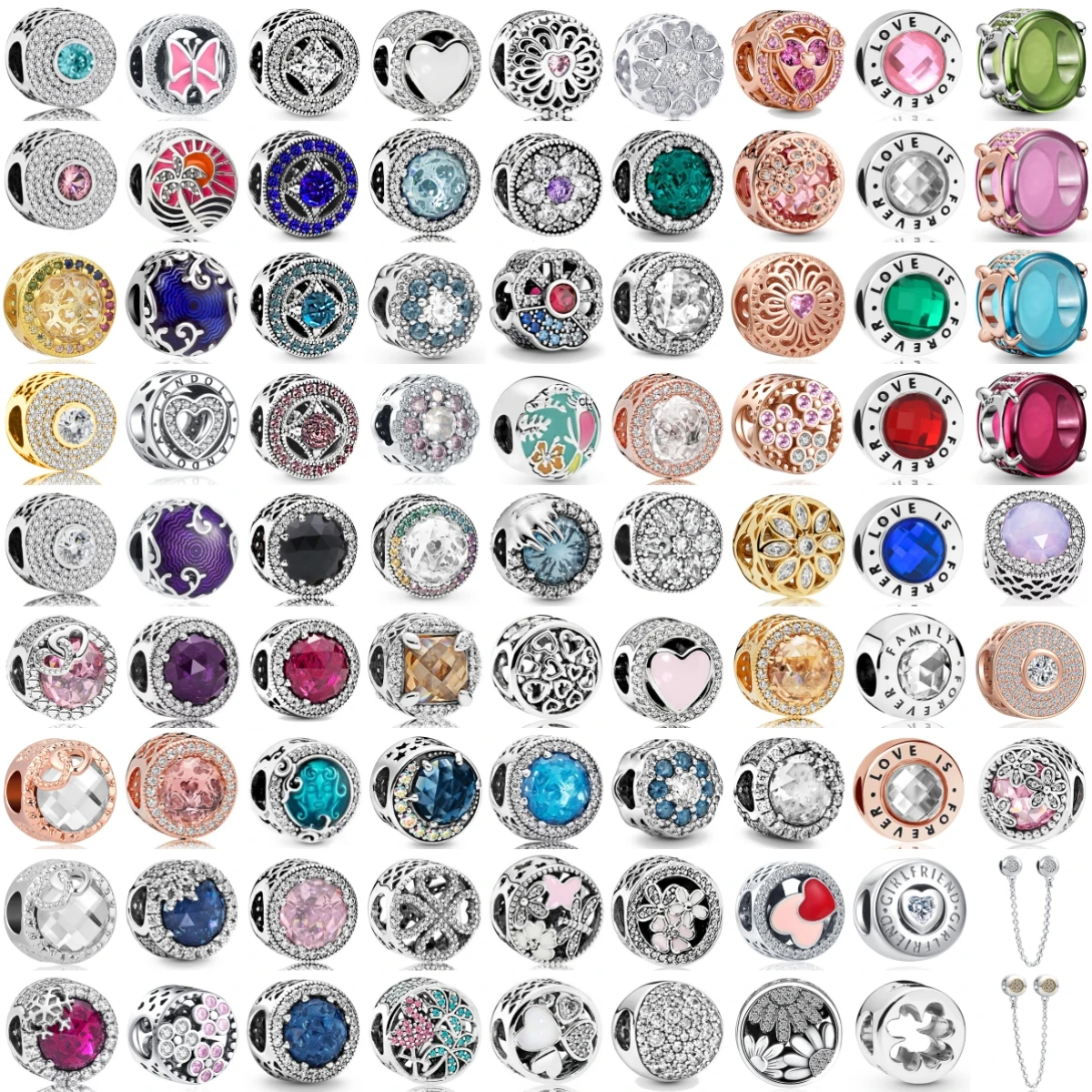 

Хит продаж: Модные шармы-бусины из стерлингового серебра 925 пробы с круглыми циркониевыми камнями (зеленые, розовые, белые) для оригинальных браслетов и DIY-украшений