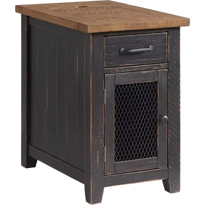 Tavolino rustico, nero antico e miele