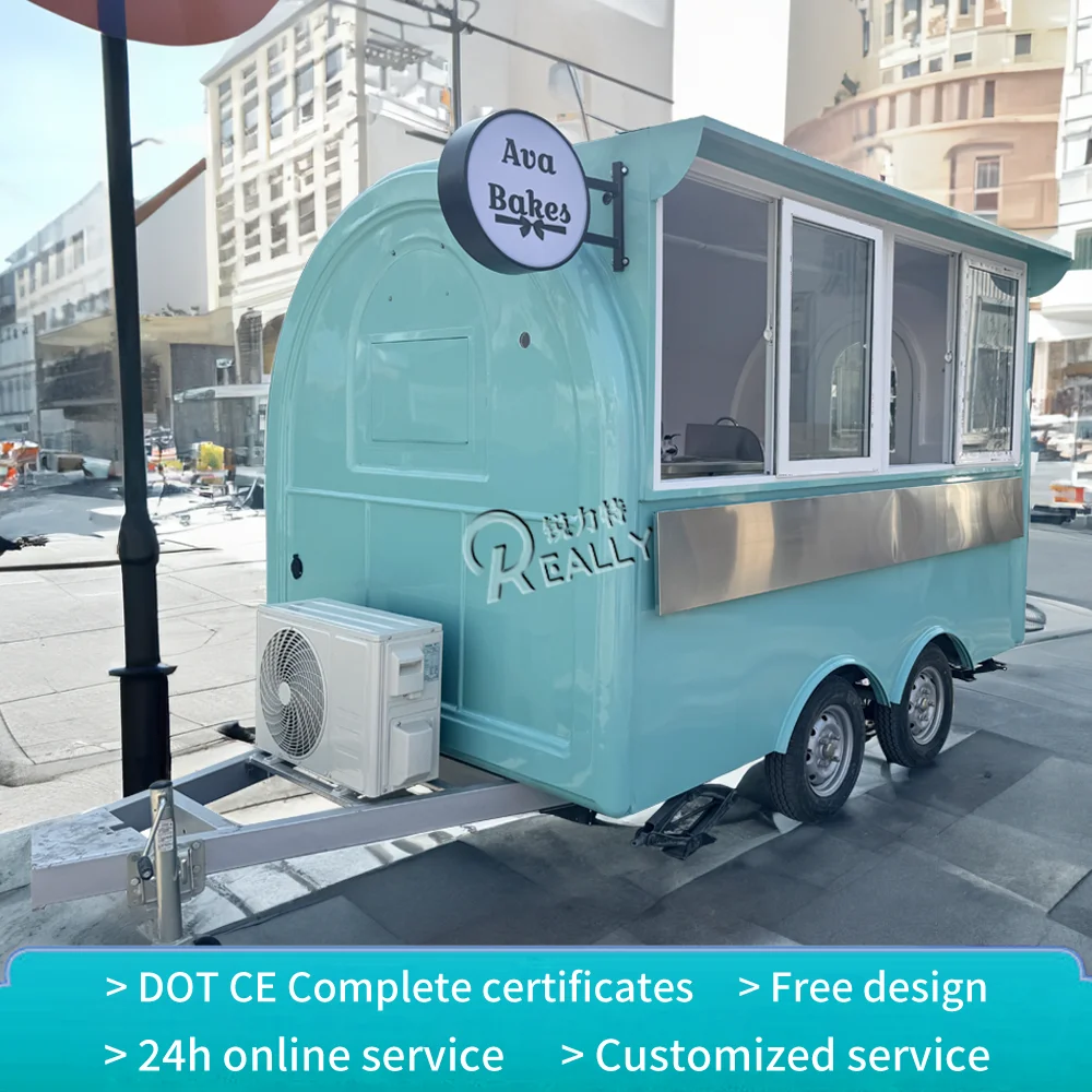 Customizable Food Truck Ice Cream Taco Sweet Corn Camper Box Trailer for Hipster Street Food Markets