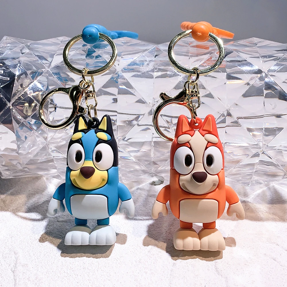 New Bluey Family Doll Creative Car Chain Bingo portachiavi borsa ciondolo coppia squisito piccolo regalo zaino per bambini ciondolo regalo