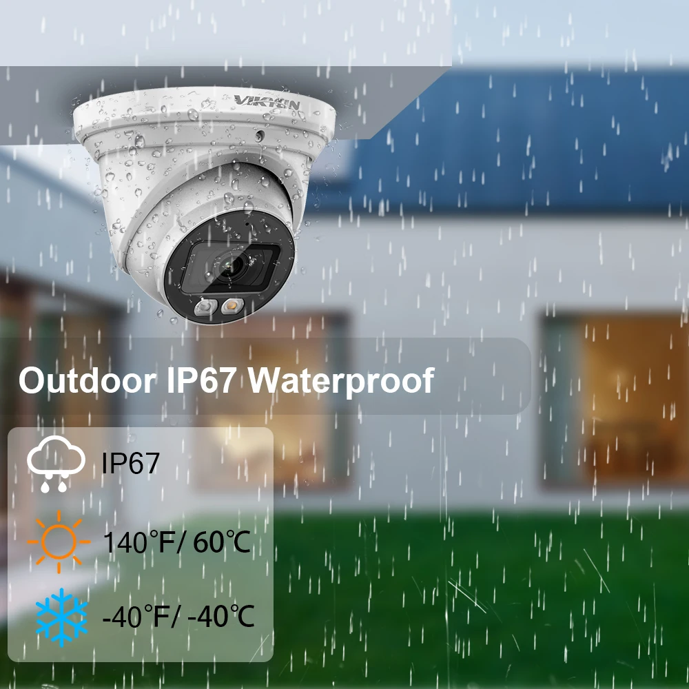 Vikylin 4MP Full Color IP Camera For DH HDW2449T-S-IL OEM Wizsense SMD Plus with MIC Outdoor Video Surveillance Security Camera