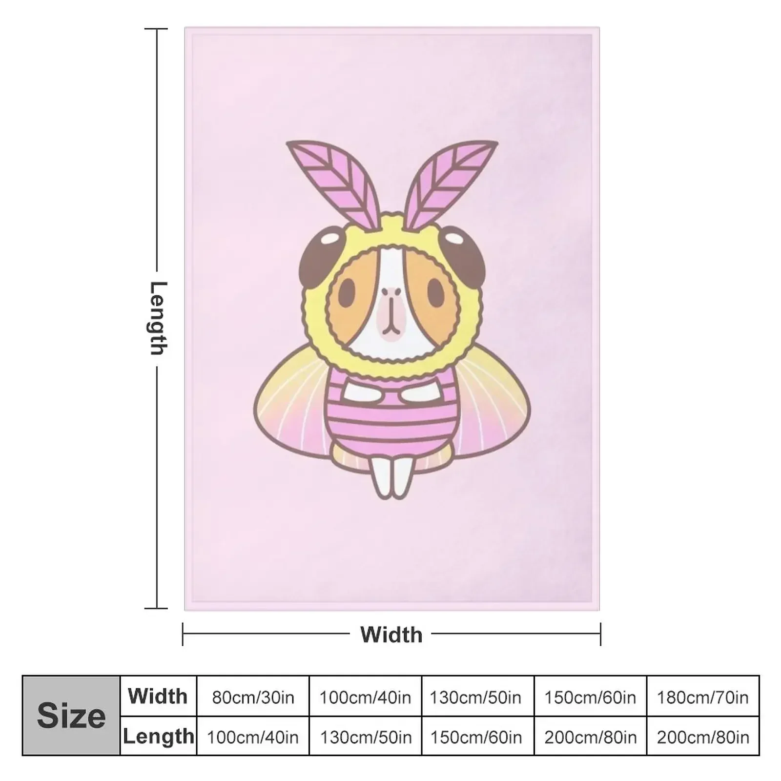 Guinea pig in Rosy Maple Moth Costume Throw Blanket Sofa Quilt Luxury Brand Sofas Moving Heavy blankets ands Blankets
