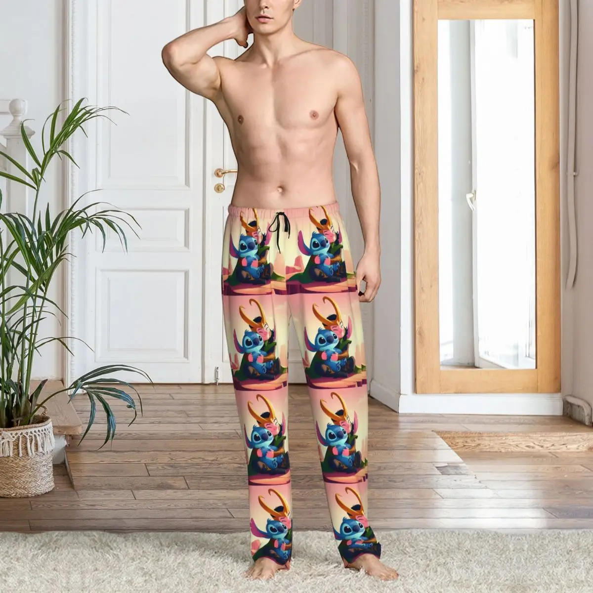 Custom Print Herren Loki Pyjamahose Super Villain Nachtwäsche Sleep Lounge Bottoms mit Taschen