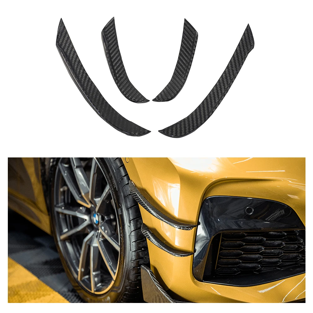 Dry Carbon Front Bumper Side Air Vents Canards For BMW G20 G21 M Sport 320i 320d 320e 325i 330i 330d 330e 340i 340d 2018-2021