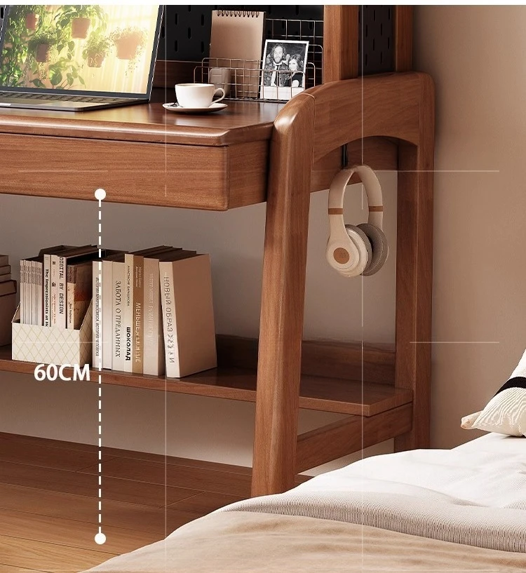 Solid wood desk Lifting children's study table with hole board Computer table Student household