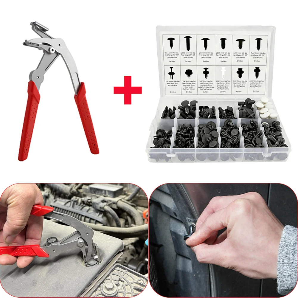 Car Panel Clip Pliers & Plastic Rivets Spring Fastener Remover No Damage Tool For Car Door Panel & Interior Exterior Trim JJ2736