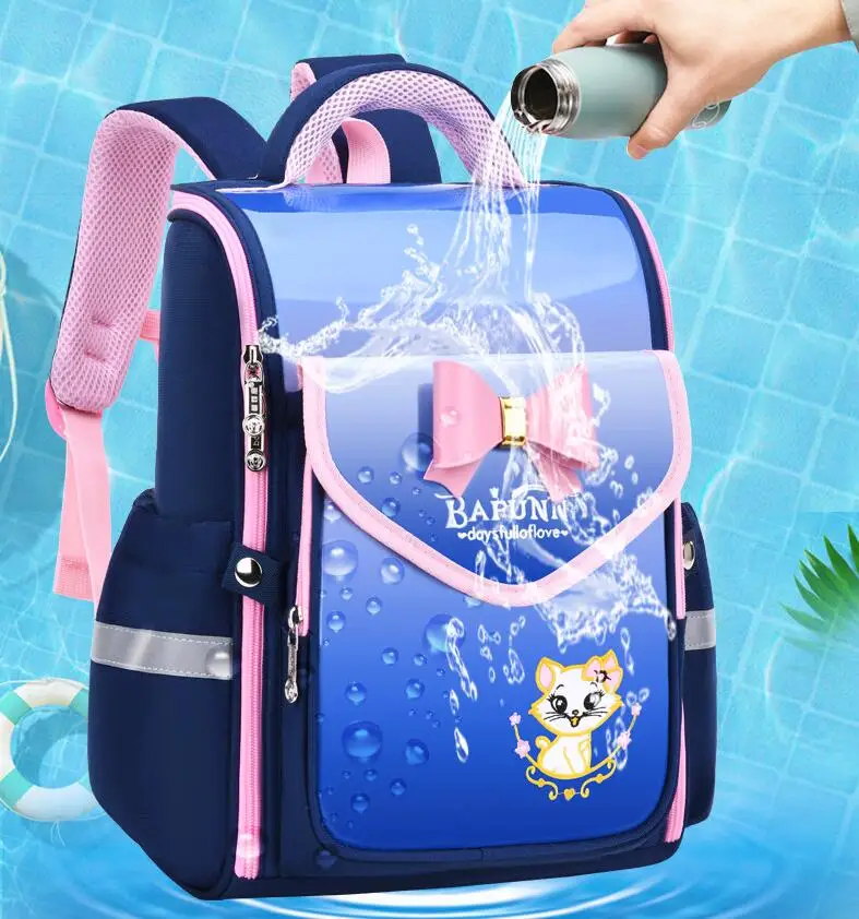 Cute Princess Cat Backpack Children School Bags Girls Orthopedic School Backpack Waterproof Primary Schoolbag Mochila Infantil