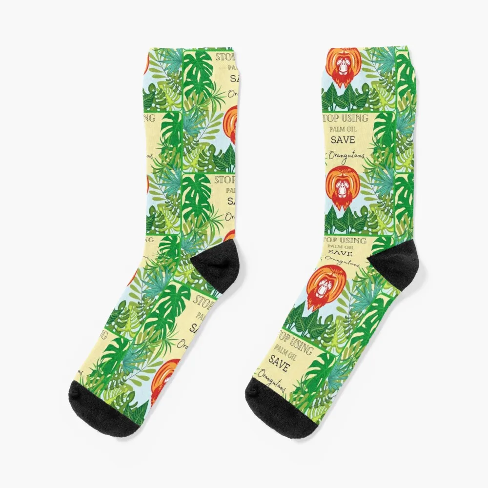 Stop using Palm Oil, save Orangutans Socks Women'S Socks High