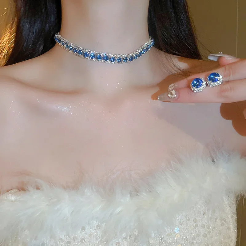 Rhinestone Necklace & Earring Set — product information 9