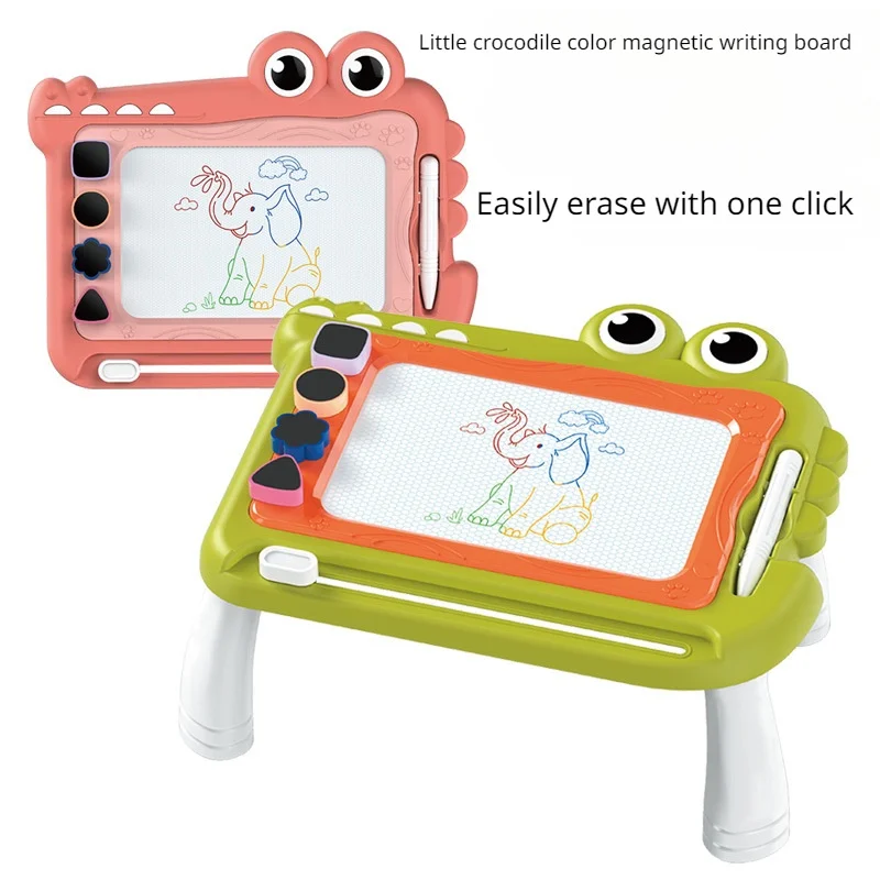 Children's Toys Small Crocodiles Color Magnetic Drawing Board Stand 4-6 Years Graphite With Table Legs Painting Kindergarten