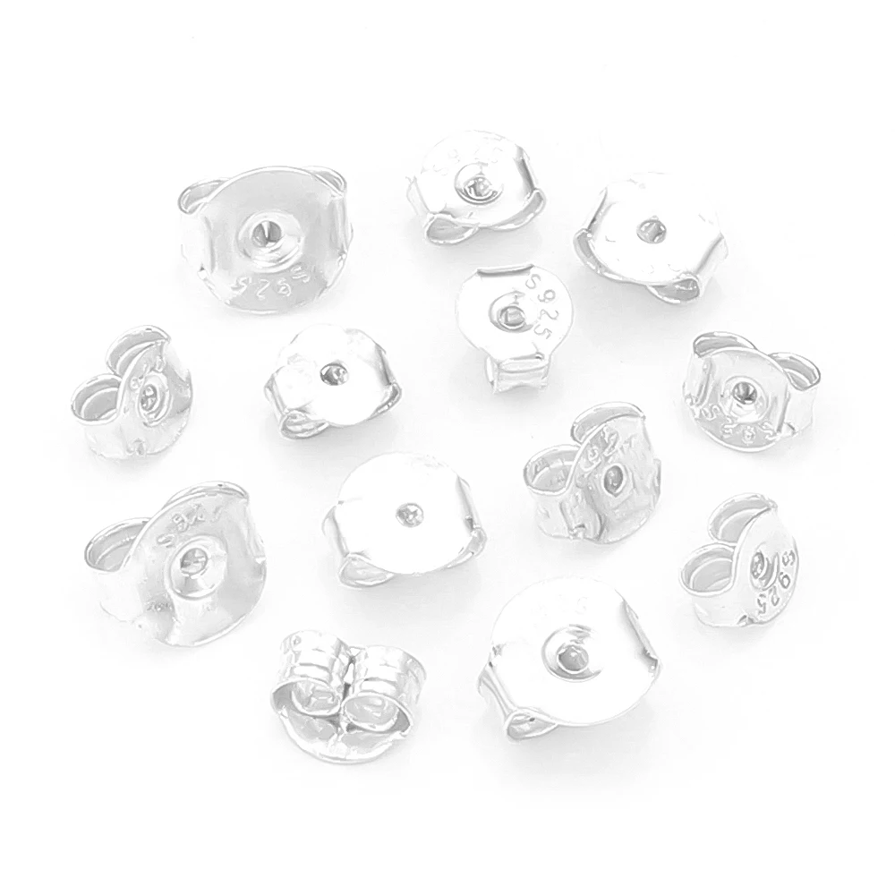 

10Pcs 925 Silver Earrings Back Findings Accessories Fit Stud Earrings Clasp Earring Stopper DIY Earring Fashion Jewelry Making