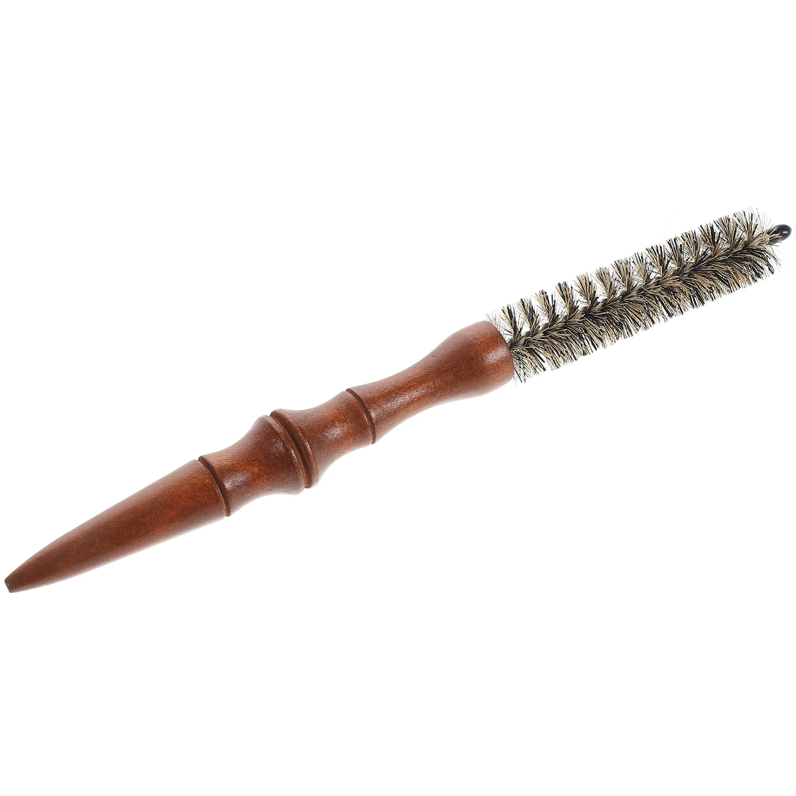 

Solid Wood Rolling Short Heat Resistant Small Round Comb Men Women Portable Professional Styling Precision Tail for Women