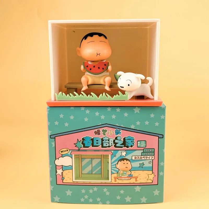 Crayon Shin chan Anime Characters Spring Home Series Blind Box Characters Fashion Cute Car Decoration Model Toys Authentic Gifts