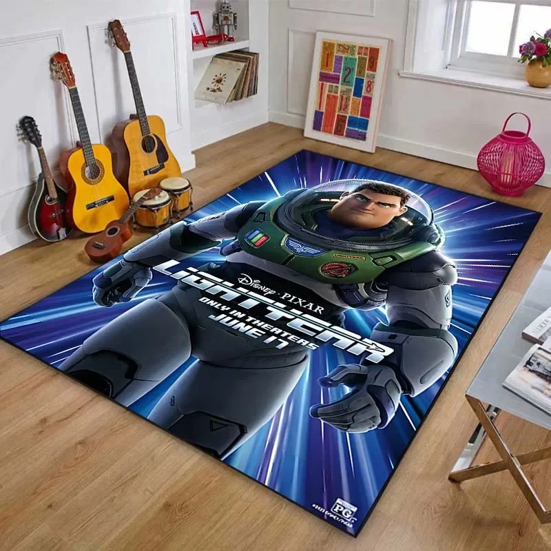 Toy Story Lightyear Cartoon Pattern Living Room Bedroom Carpet Bedside Floor Mat Non-slip Mat Kid's Room Play Mat Home Decor