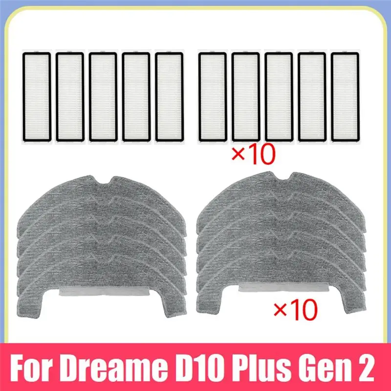 

Комплект фильтров A40Z-Hepa и салфеток для уборки для Dreame D10 Plus Gen 2 RLD32GD, 10 шт., сменные запчасти и аксессуары