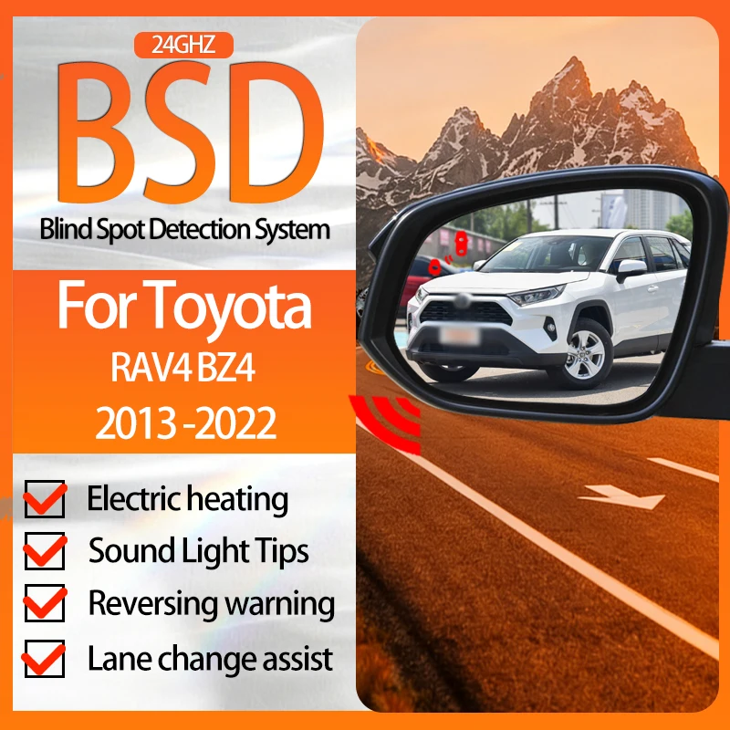 BSD Radar Detection Device For Toyota RAV4 BZ4 2013-2022 Car Rear Mirror Blind Spot Monitoring System Assist Lane Changing