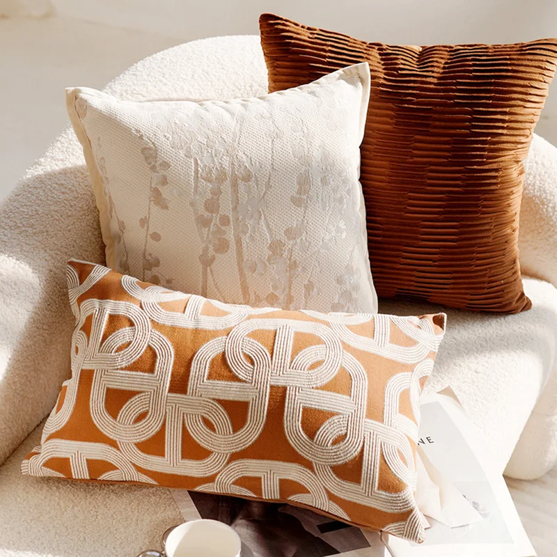 French Forest Brown Merade Ins Style Premium Pillowcase Sofa Cushion Cover Sample Window Cushion Pillow Cover
