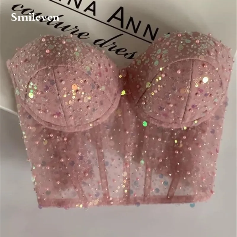 

Smileven Pink Sweetheart Beading Squins Corset Shapewear For Formal Prom Dresses Elegant Evening Party Gowns 2022 Customized