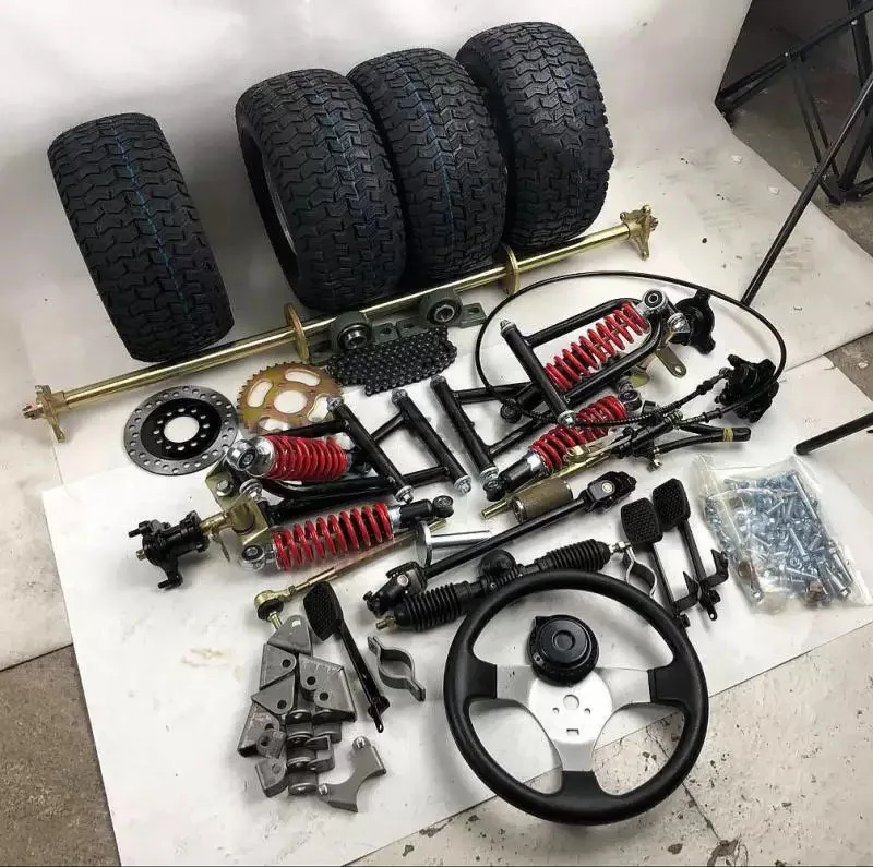 Go Kart 1M Axle Kit for Off-road Racing - Modified Steering Suspension Front Rear Disc Brake 6-7 Inch Wheel Off-Road Racing