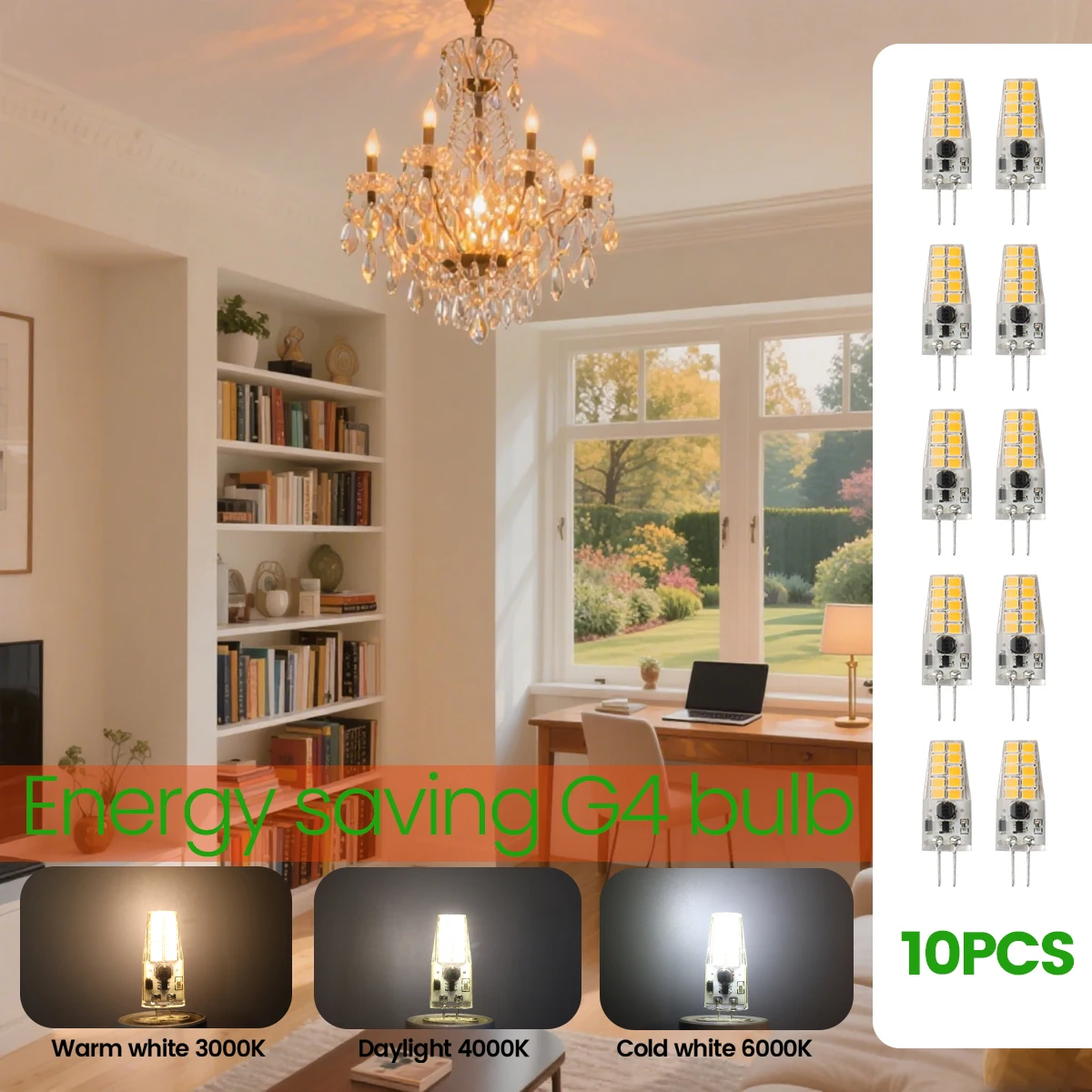 10PCSLED G4 Bulb AC DC 12V 24V 1W 2W 3W 3000K 4000K 6000K Cool White Lighting Flicker Free Suitable for Crystal Lamp Chandeliers