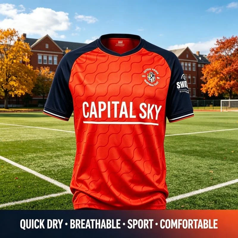 26-27 England Luton Town FC Fußballtrikot, Unisex, schnelltrocknend, atmungsaktiv, Sport-T-Shirt, Sommermode, Streetwear, für Eltern und Kinder. – Detail 2