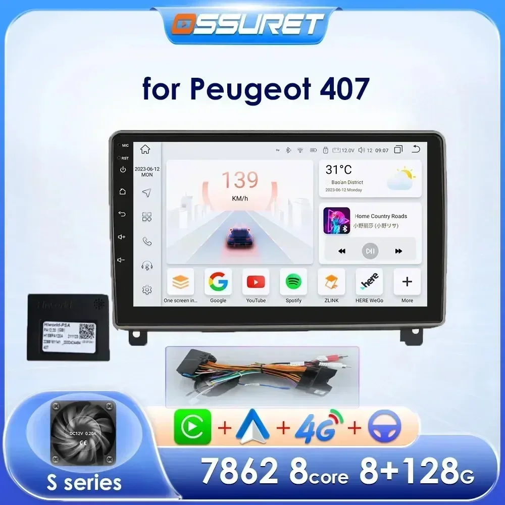 Android Car Stereo Multimedia for Peugeot 407 cc SW 407CC 2004 2011 Auto Radio GPS Autoradio Video Audio Head Unit touch screen