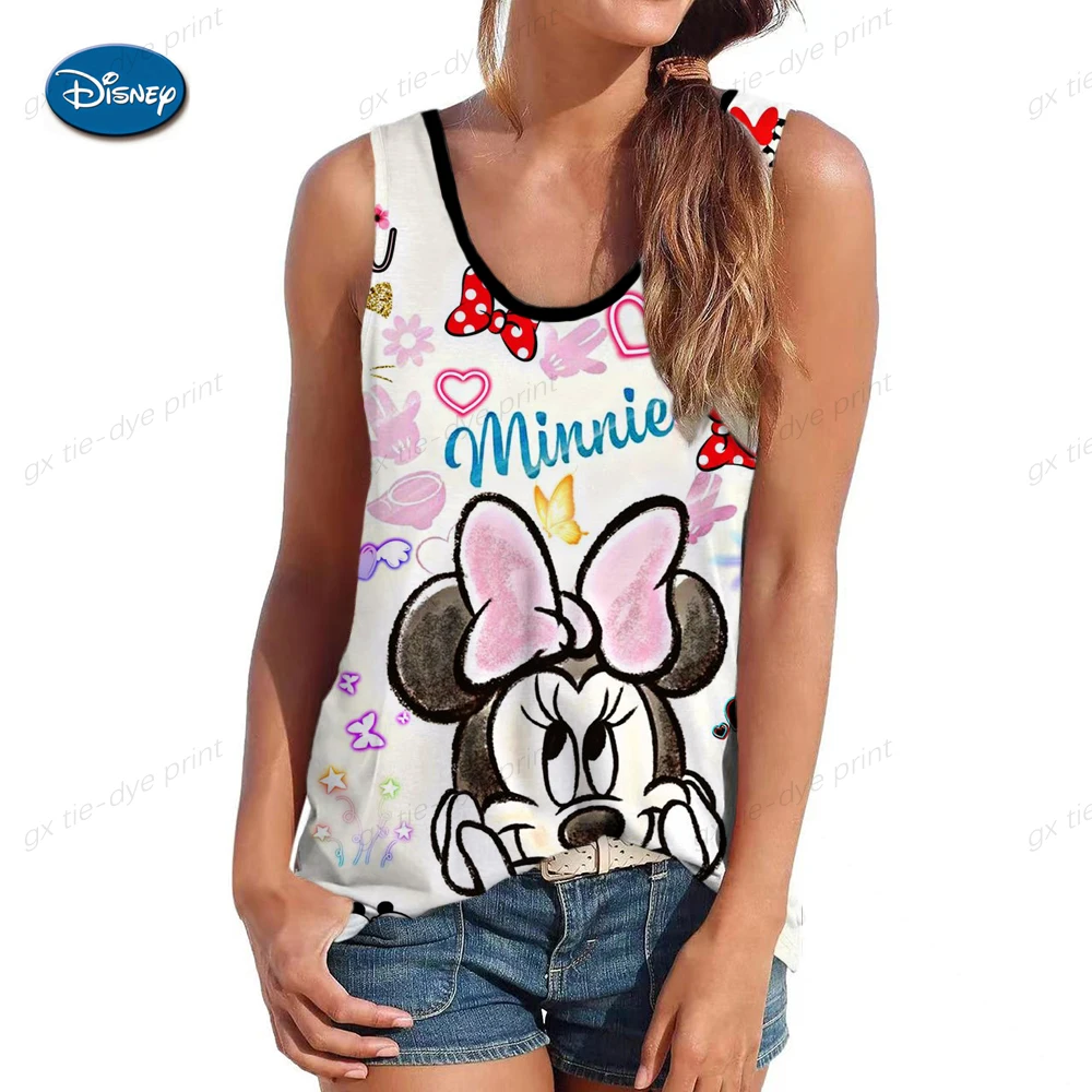 Disney kawaii engraçado regata mickey camiseta colete minnie mouse camiseta feminina roupas femininas kawaii tshirt