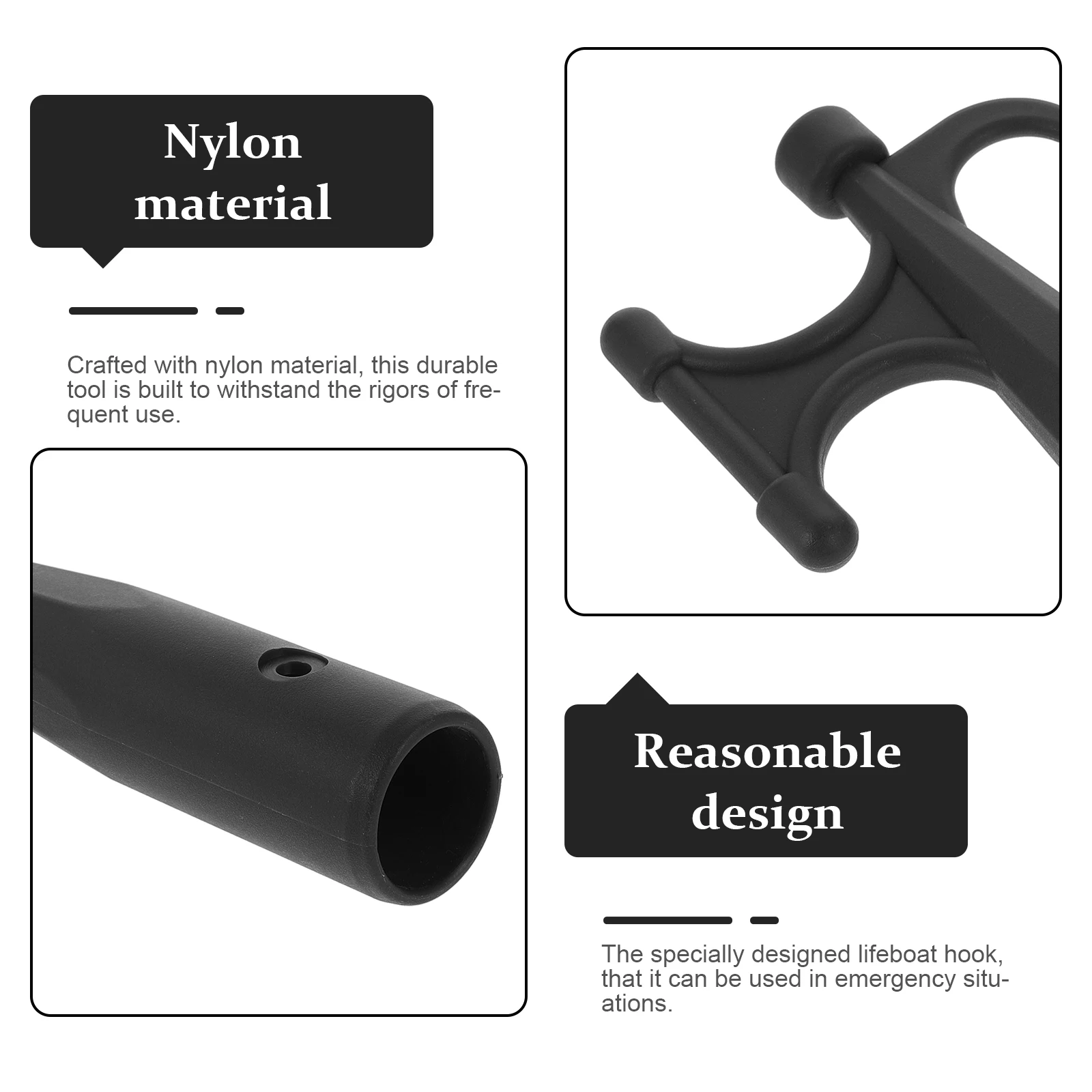 

Dual-Head Boat For Kayak Dinghy Yacht Lifeboat Nylon Replacement Hook End Scratch-Resistant Fishing Accessories