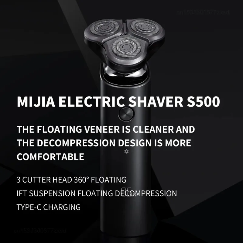 XIAOMI MIJIA Electric Shaver S500, Type-C Rechargeable Wet Dry Shaver Men’s, IPX7 Waterproof, LED Display 60min Battery Life view 2