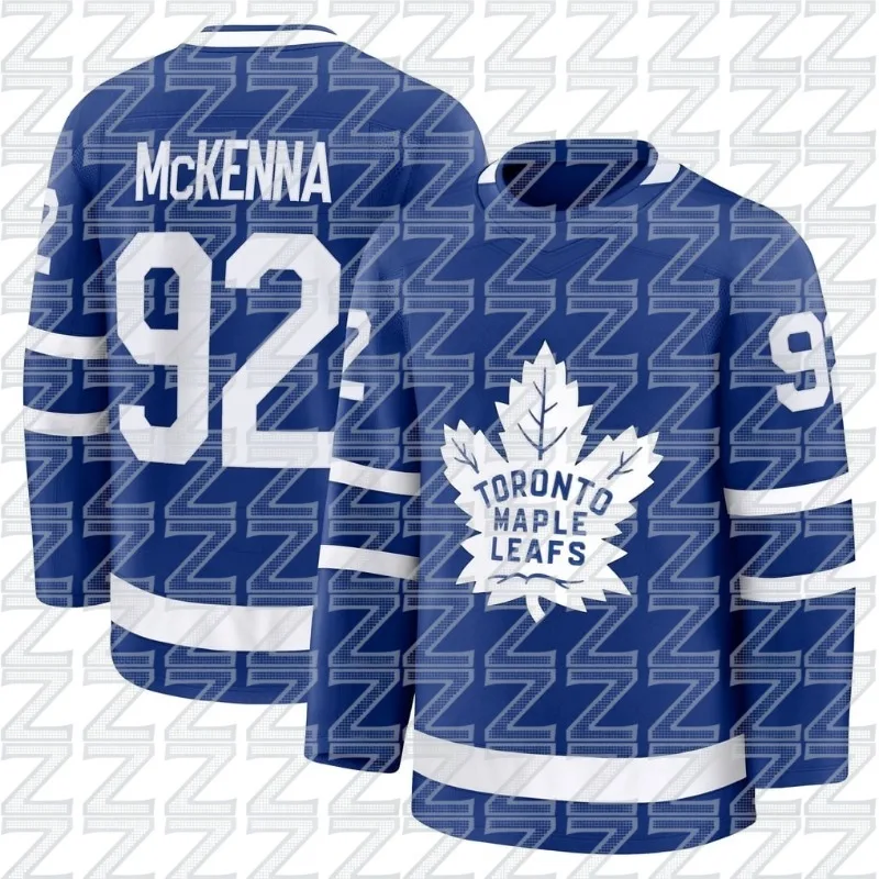 Toronto Maple Leafs Training Blue Ice Hockey Jacket, McKenna Fitness Sports Ice Hockey Long Sleeve, Trendy Style