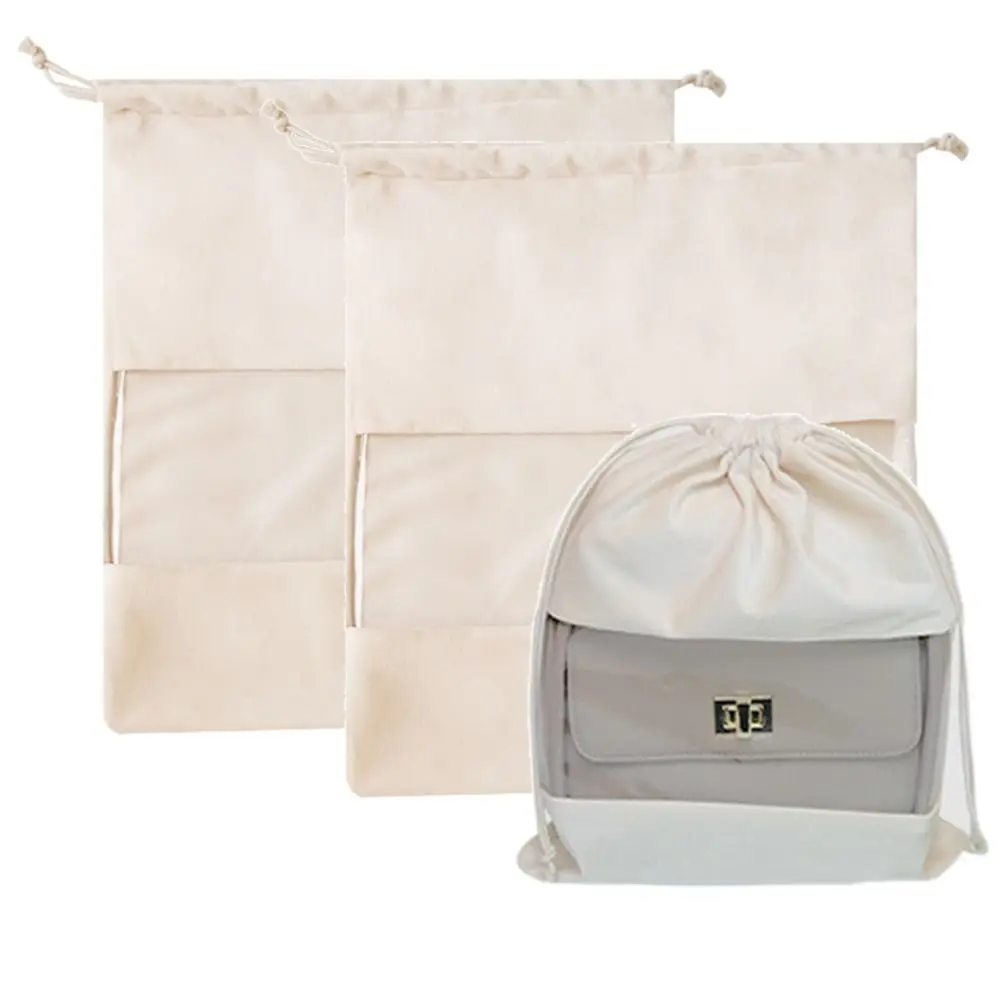

3Pcs Luxury Drawstring Handbag Dustproof Bag Large Capacity S M L Shoes Travel Organizer Washable Portable Makeup Pouch Business