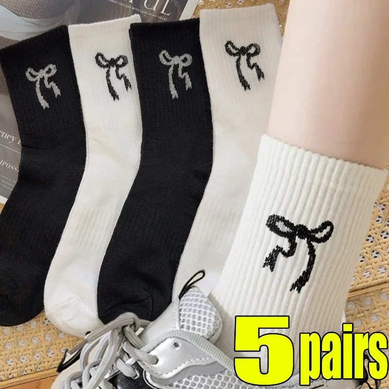 1-5 أزواج منتصف العجل الجوارب للرجال النساء الرياضة في الهواء الطلق ارتداء القوس إلكتروني تصميم لينة تنفس الكاحل الجوارب جوارب جميع الفصول #1