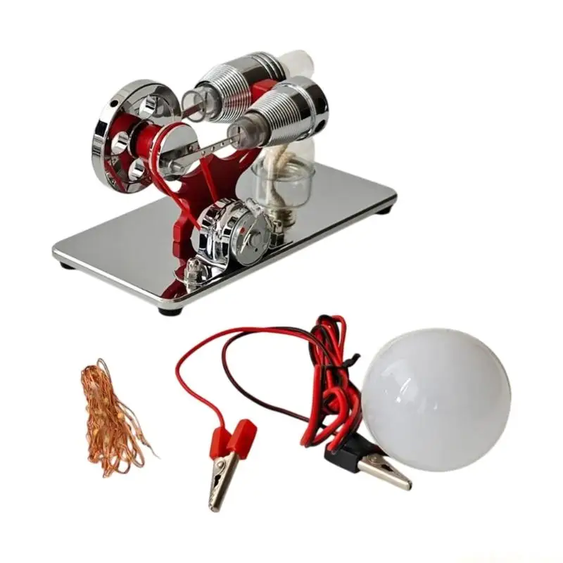 Metal Stirling Engine High Speed Operation LED Lighting Physics