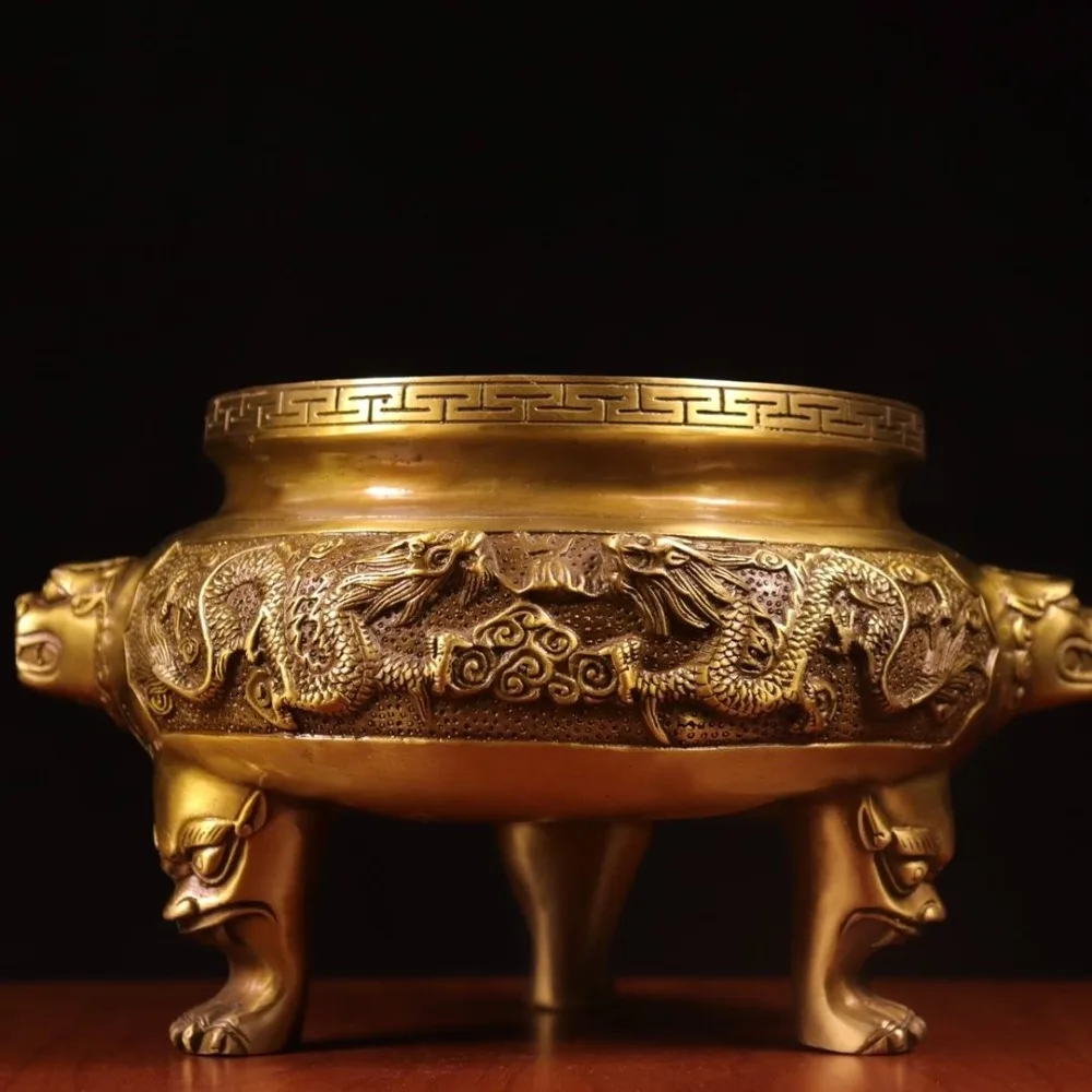 “Two Dragons Playing with A Pearl” Incense Burner: Double-Dragon Incense Holder, Home Decor
