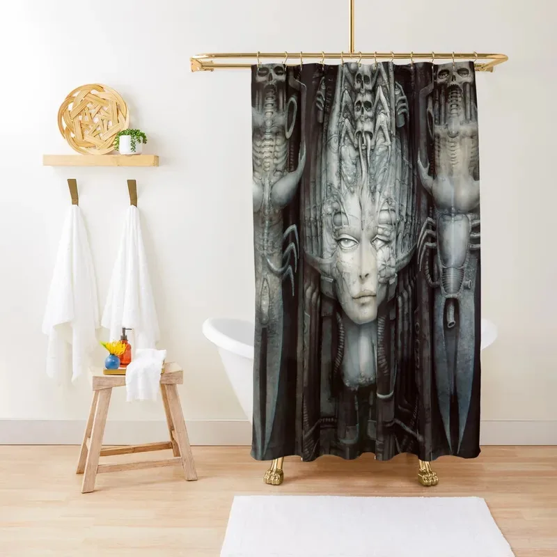 

ZYQ01 Винтажная занавеска для душа Giger Alien Giger Biomechanical Mia Egyptia Style Занавески для душа для ванной комнаты Водонепроницаемая ткань6Bn%