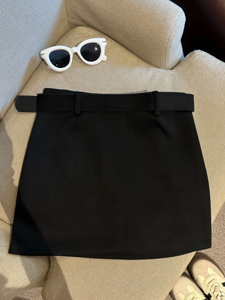 Karamell Hirsch Wildleder Rock Damen Hohe Taille A-Linie Ort Rock Abnehmen Anti-Licht Wrap um Rock Koreanische Sle pendeln