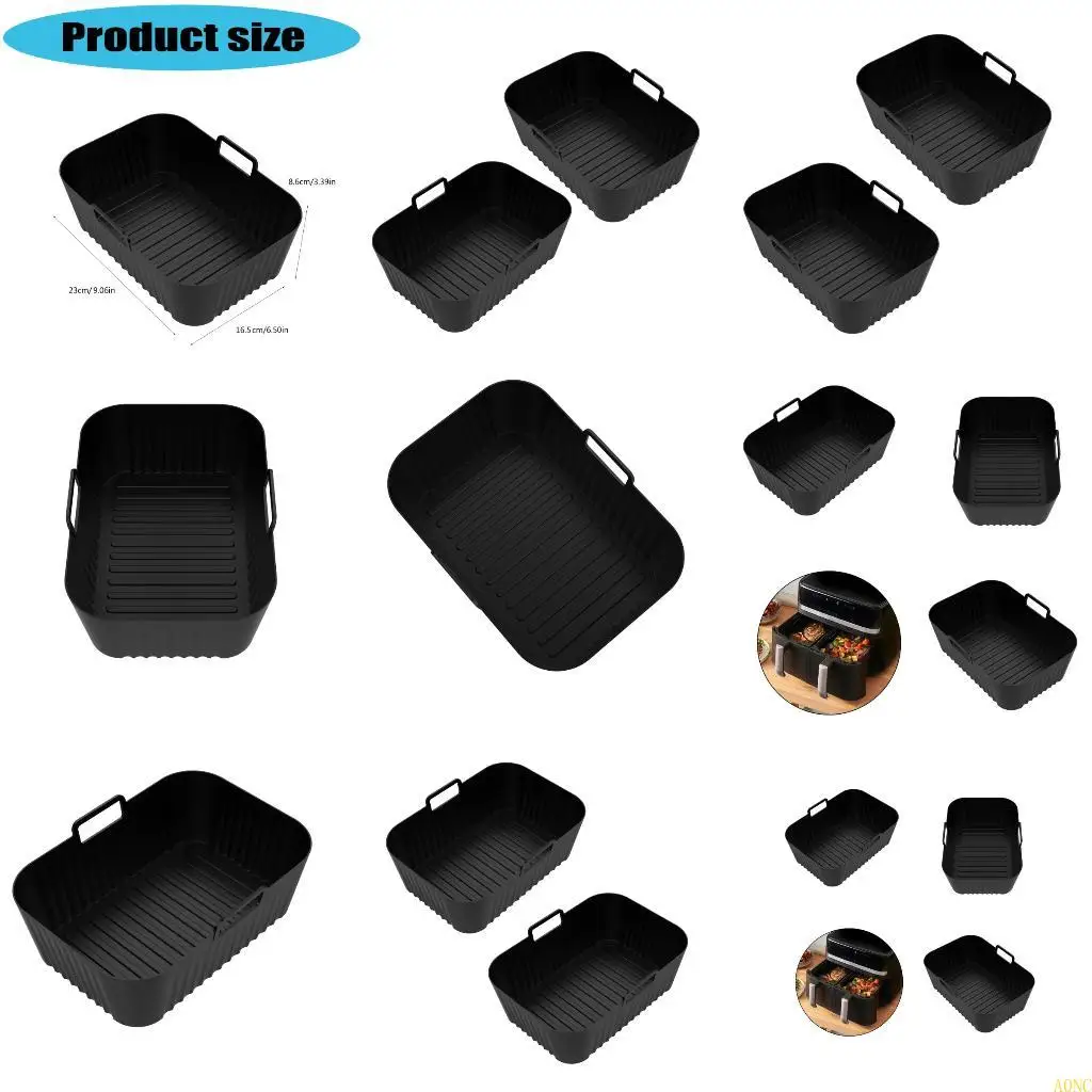 A0NC 2PCS مقاوم للحرارة إكسسوارات طهي الهواء مقاوم للحرارة أحواض الطبخ آمنة