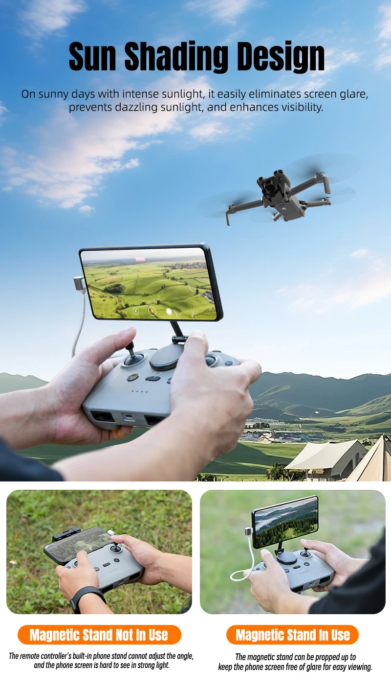 Verstellbarer Magnetischer Telefonhalter für RC-N1 / N2 / N3 Fernbedienung für Neo 2, Mini 4 Pro/4K/3/2/2 SE Air 3S/3 Drohnen-Zubehör – Detail 3