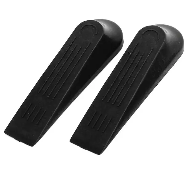 4 pieces plastic black non-slip stopper doorstop door buffer door wedge