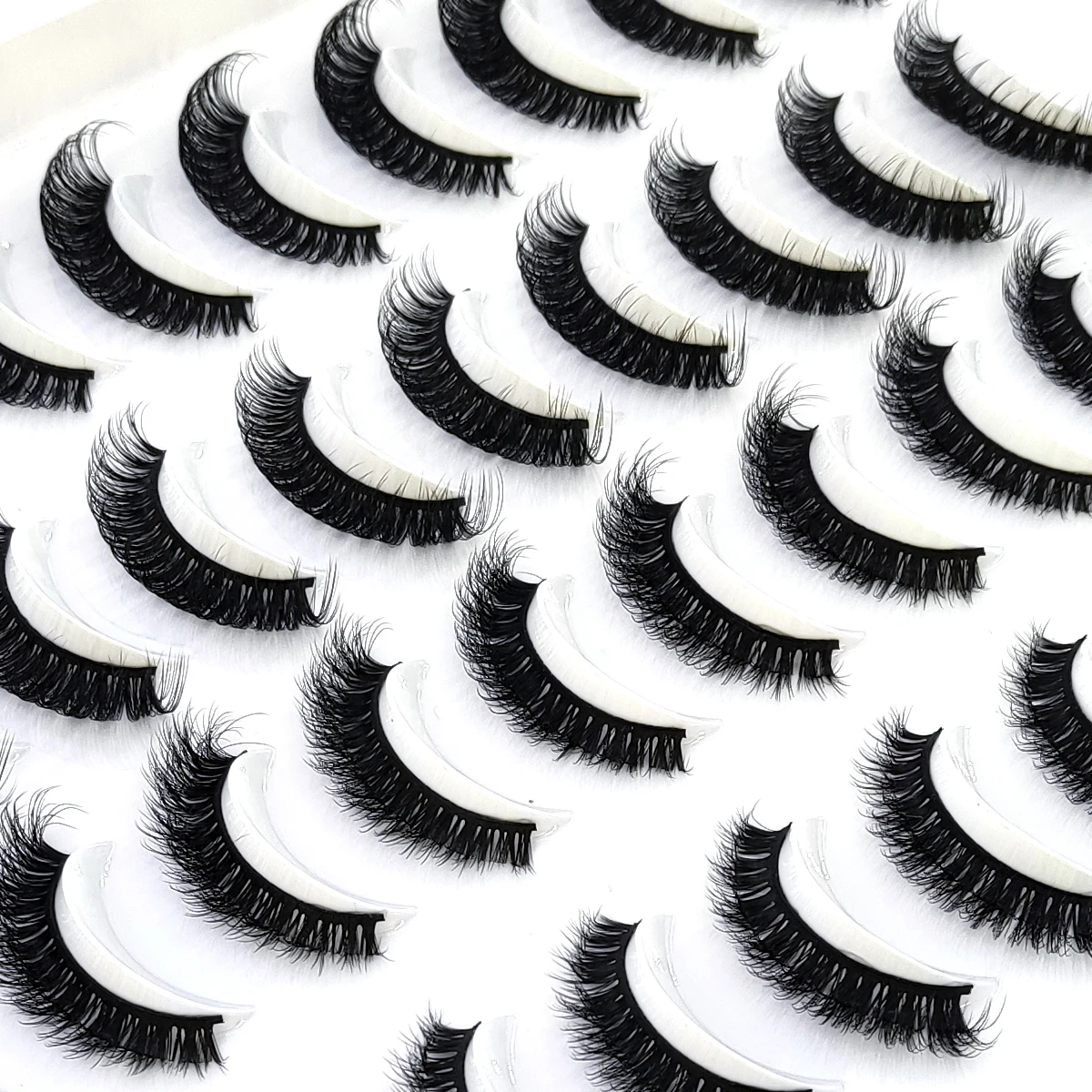 Nowy zestaw 20 par naturalnych, długich, trójwymiarowych sztucznych rzęs z norek, zestaw do makijażu, rzęsy z norek, rzęsy przedłużane, rzęsy krótkie.