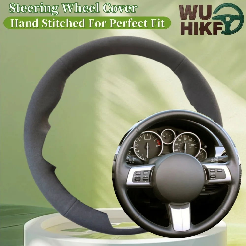 

Замшевый чехол на руль автомобиля с ручным шитьем для Mazda MX-5 Miata 2009-2014 RX-8 2008-2013 CX-7 CX7 2007-2009 рулевая пленка