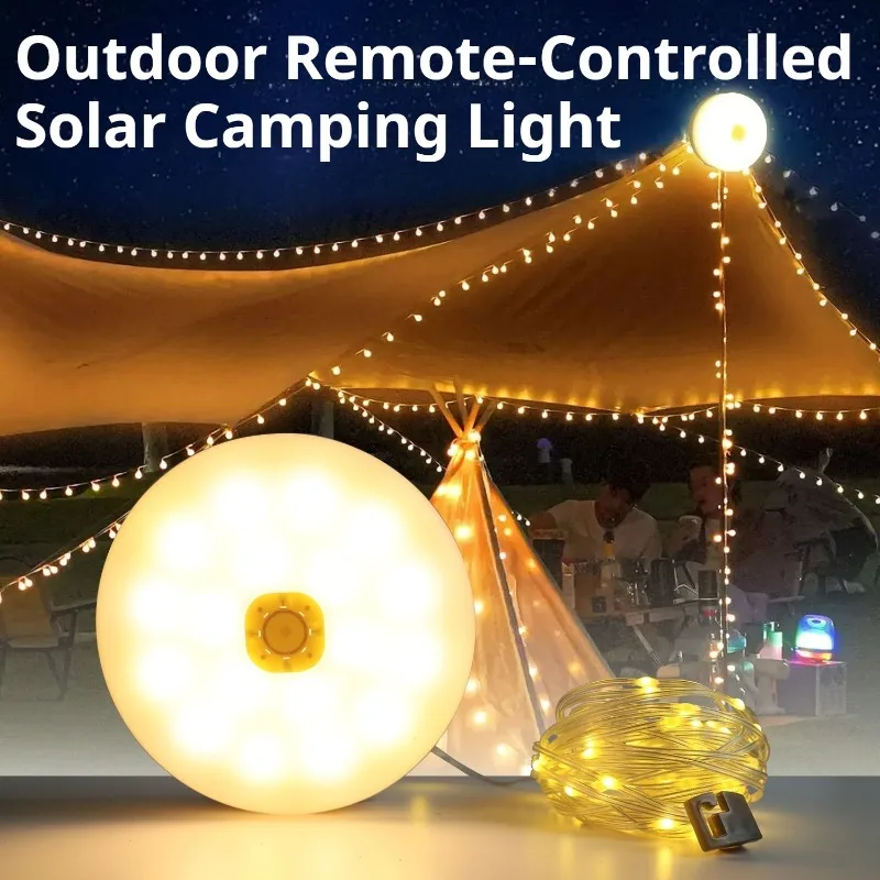 Solar-powered Emergency Light Relaxing Type-C Tape Measure Storage Camping Lamp Convenient Multifunctional Outdoor Tools