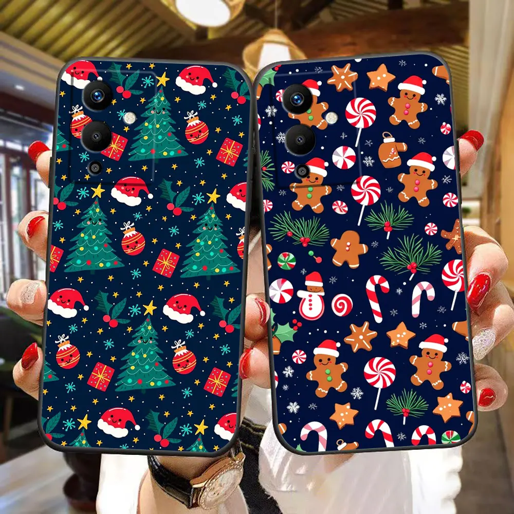 Merry Christmas Hat Tree Phone Case For Infinix ZERO TECNO CAMON SPARK 20 30 30S 40 POVA 5 6 7 POP SMAR 8 9 10 DIY Shell Cover