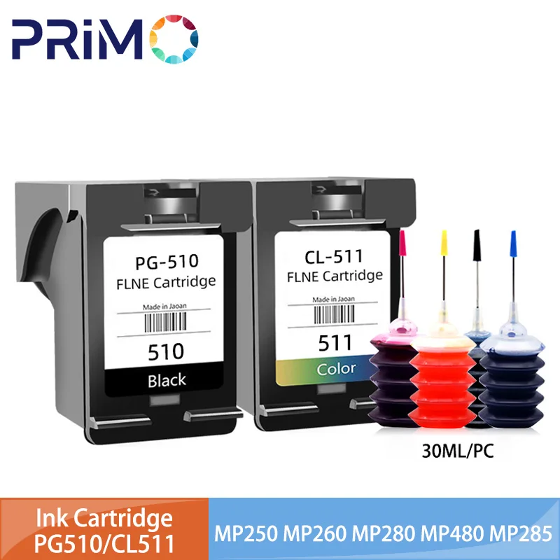 PG510 CL511 PG 510XL CL 511XL PG-510 LC-511 Refillable Ink Cartridge for PIXMA IP2700 MP230 MP240 MP250 MP260 MP270 MP280 MP480