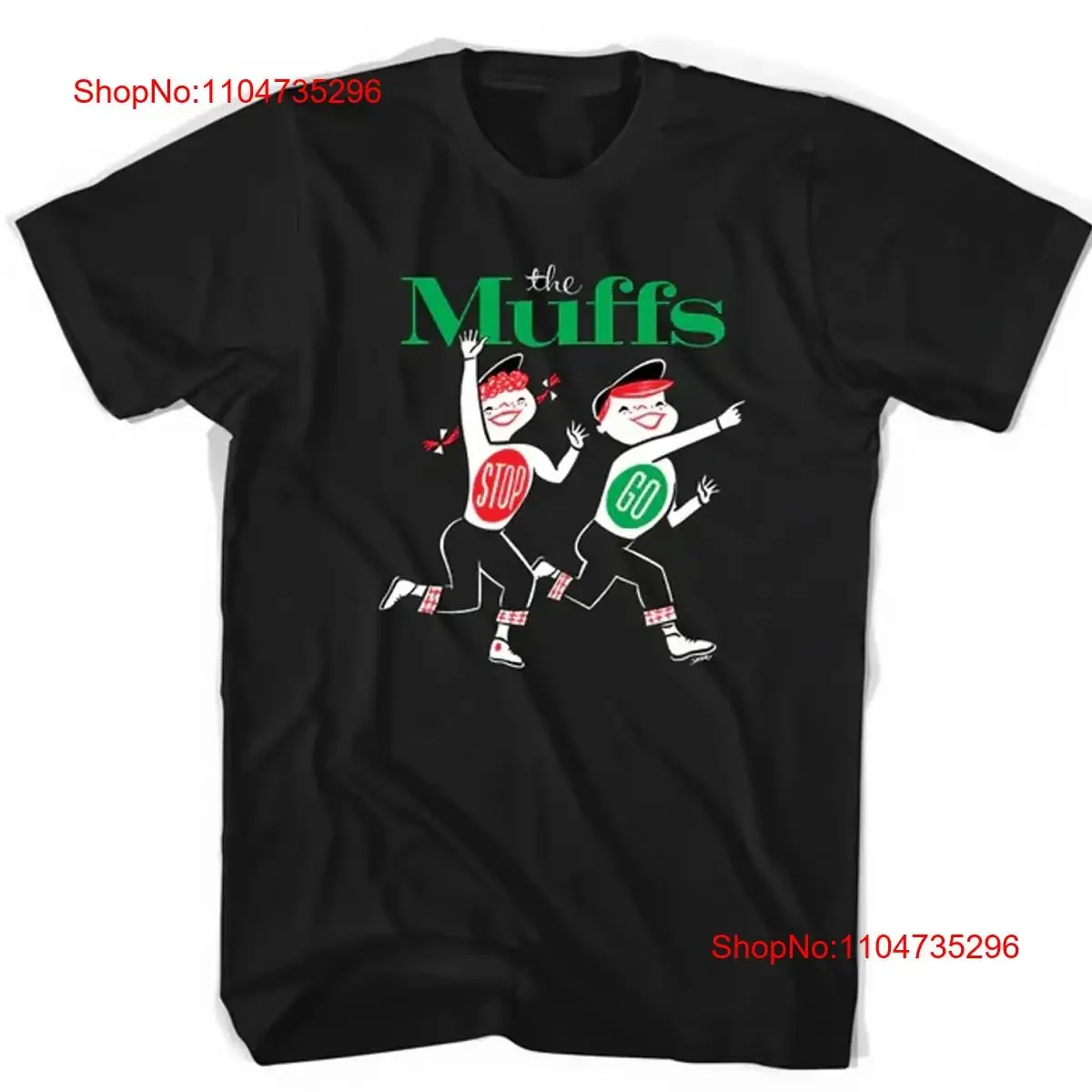 THE MUFFS STOP GO  Black All Size Fan T Shirt OM567 vintage Washed homme Stylish streetwear designer clothes Comfortable