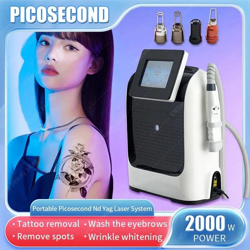 

1064nm 523nm Switch Professional Nd Yag Pico Laser 2024 Portable Tattoo Removal Machine Neodymium Picosecond Eyebrow