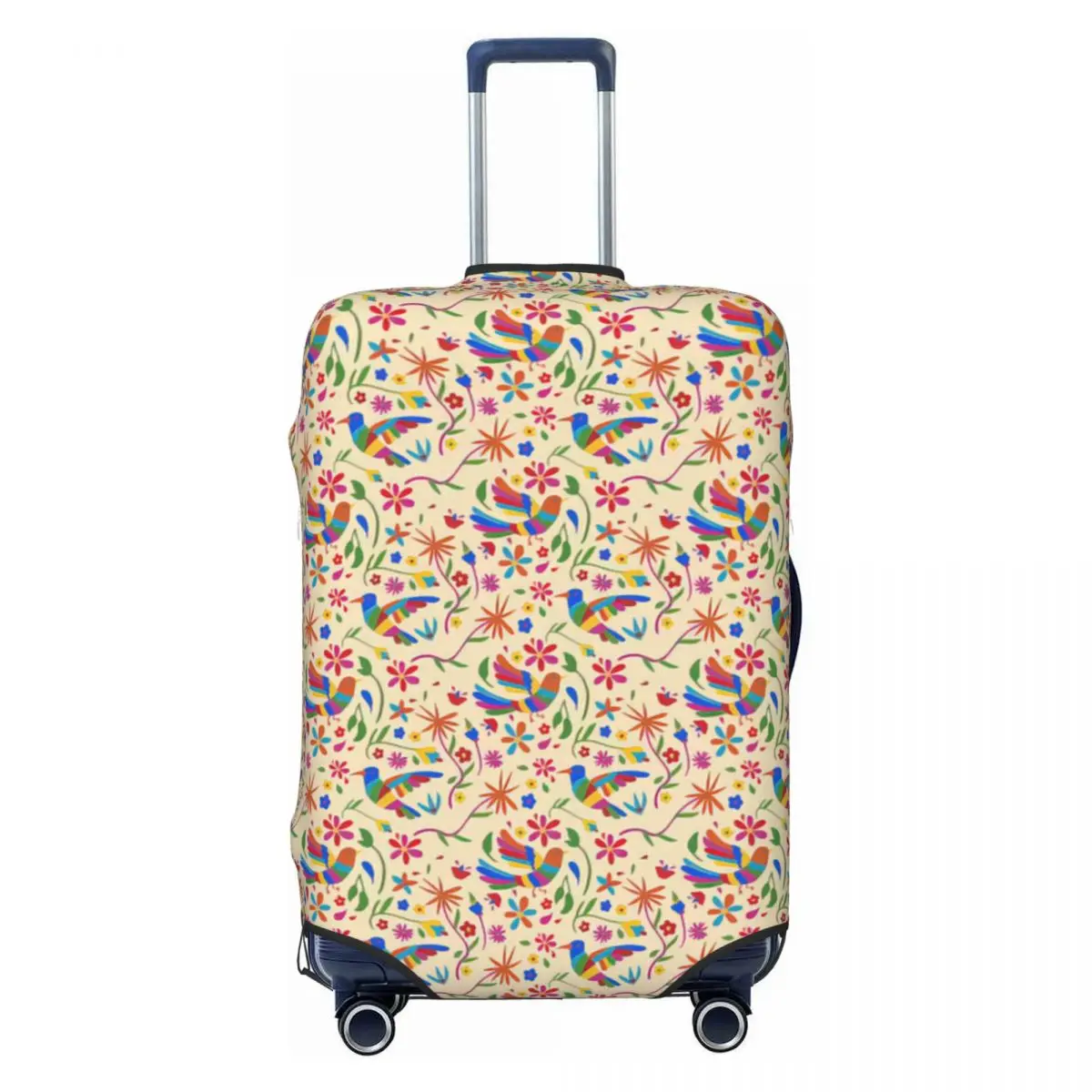 

Mexico Otomi Colourful Peacock Bird Pattern Print Luggage Protective Dust Covers Elastic Waterproof 18-32inch Suitcase Cover